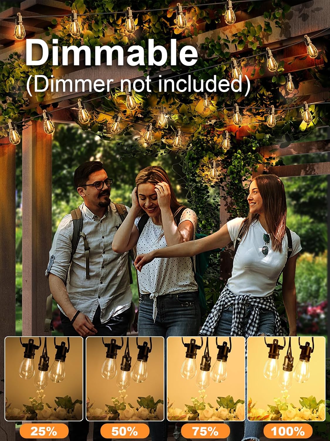 Svater Outdoor String Lights 200 FT, Patio Lights for Outside with Shatterproof LED Bulbs, Waterproof IP65 Commercial Hanging Light for Backyard Porch Balcony Bistro Party, 2700K