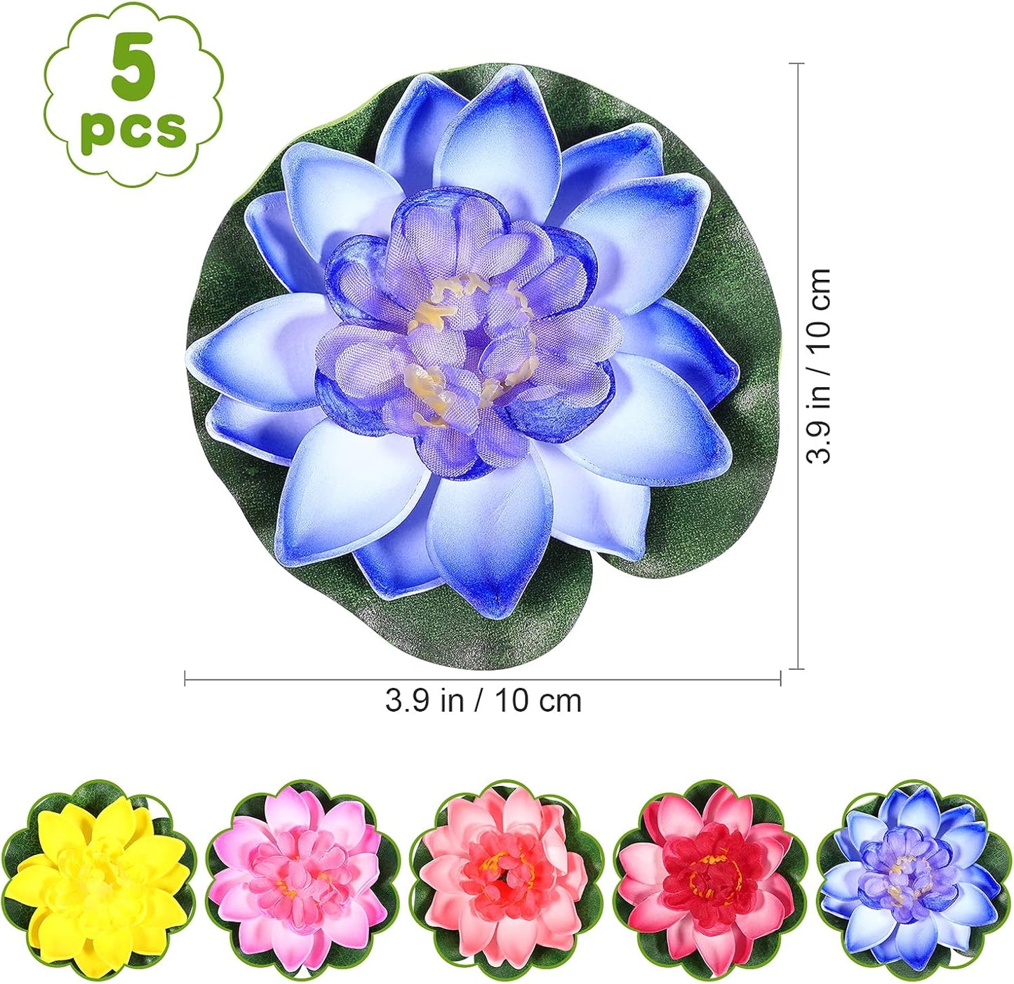 Artificial Floating Lotus Flower Water Lily Pads EVA Lotus Flower Water Lily Pads Leaves 5pcs for Pond Decoration