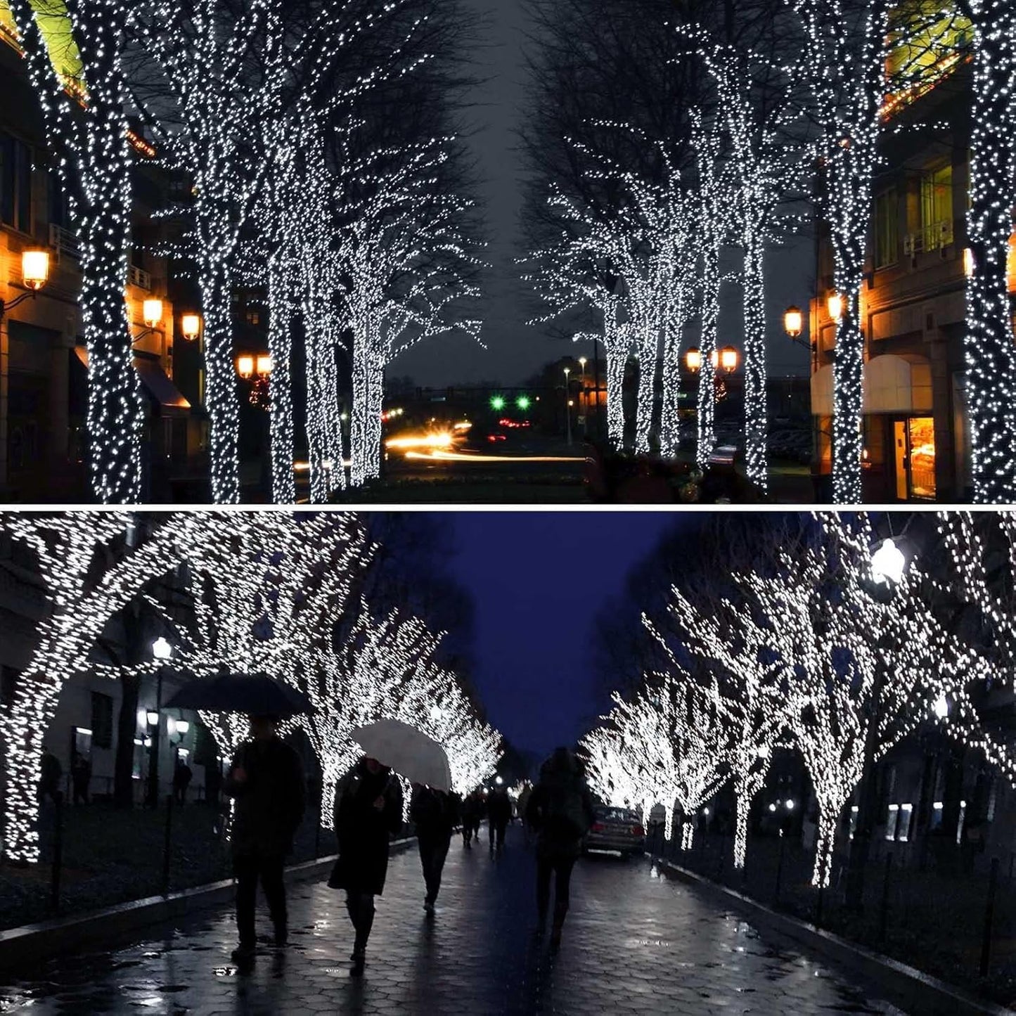 6 Pack Solar String Lights Outdoor, Extra-Long 600LED Fairy Lights Outdoor Waterproof, Solar Twinkle Light Silver Wire 8 Modes Fairy Light for Xmas Tree Party Wedding (Cool White)