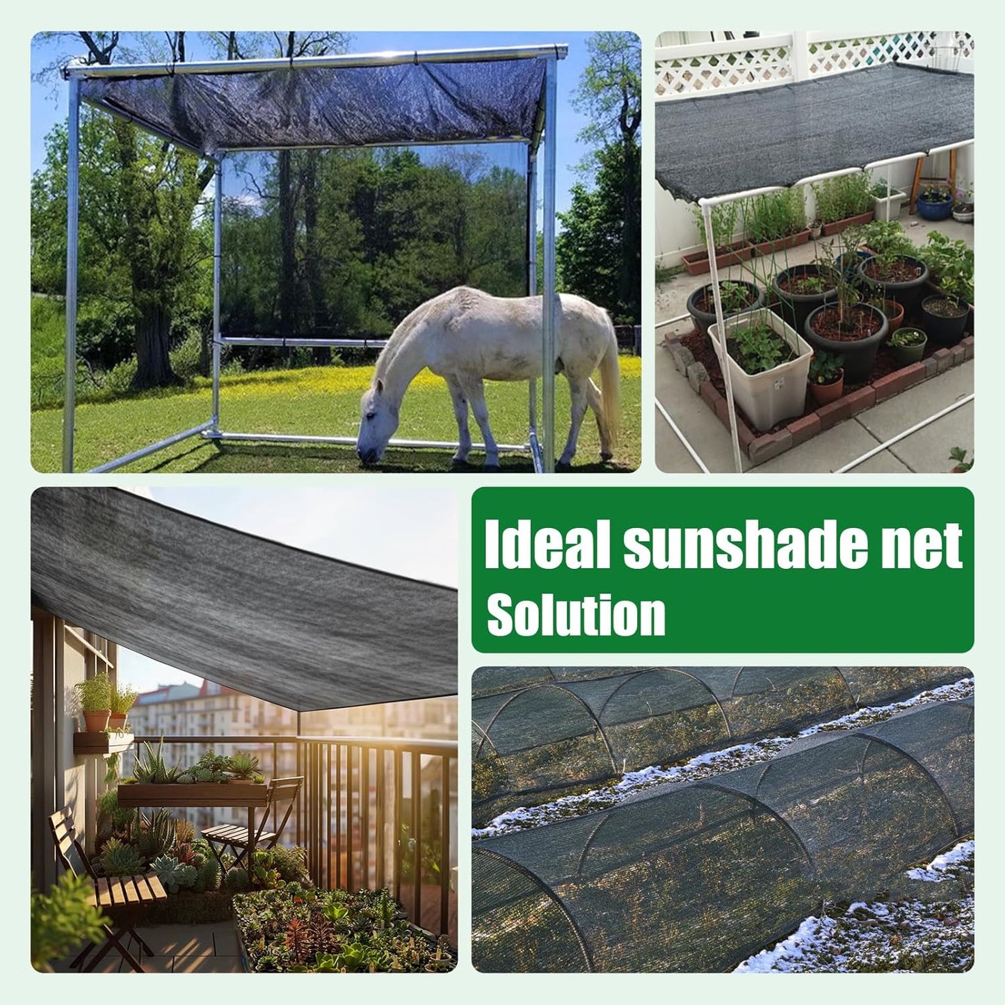 40% Shade Cloth for Garden, 10×20FT Plant Shade Cloth with Grommets Mesh Tarp for Greenhouse, Dog Kennel Cover, Chicken Coop, Patio Plants Outdoor Sun Shade