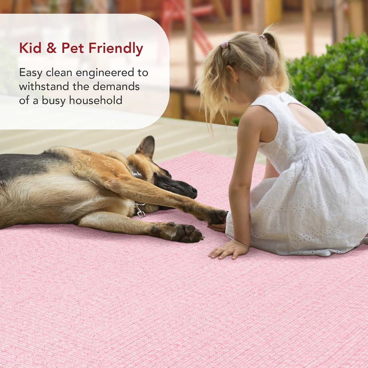 nuLOOM 2' x 8' Solid Hand Braided Indoor/Outdoor Area Rug, Pet-Friendly, High Traffic, Weather Resistant, for Patio, Balcony, Bedroom, Living, Dining Room, Wynn Pink