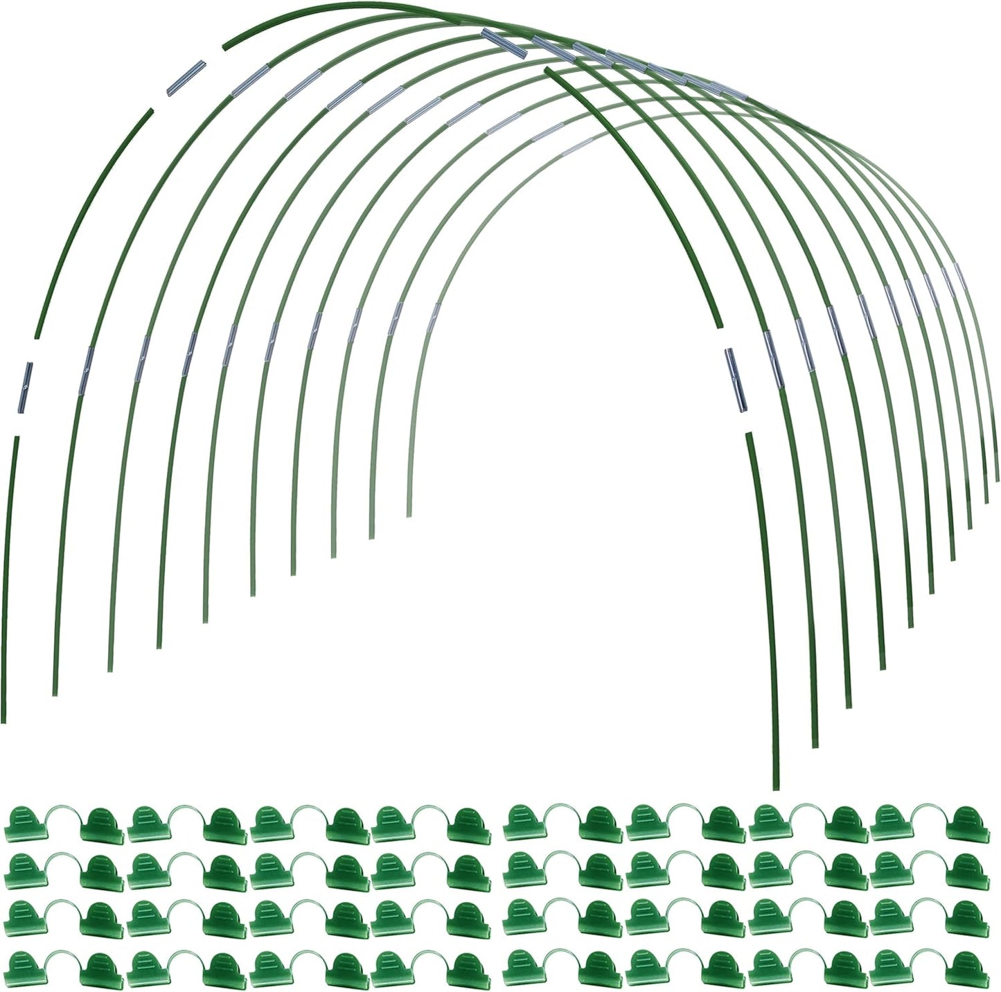 MAXPACE Greenhouse Hoops for DIY 2.8ft or Wider Grow Tunnel, Rust-Free Fiberglass Support Hoops Frame for Garden Fabric, DIY Plant Support Garden Stakes, Gardening Supplies, 50pcs