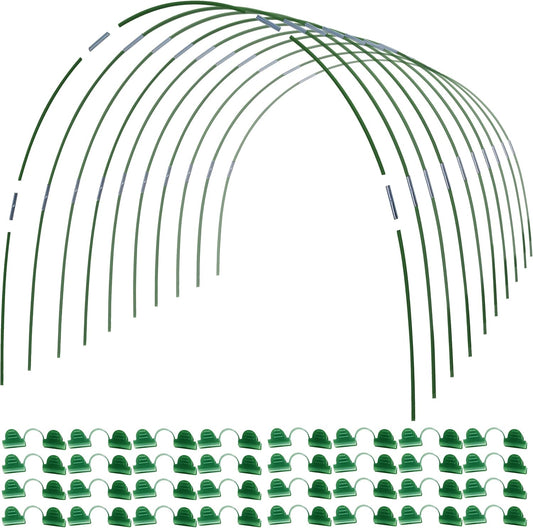 MAXPACE Greenhouse Hoops for DIY 2.8ft or Wider Grow Tunnel, Rust-Free Fiberglass Support Hoops Frame for Garden Fabric, DIY Plant Support Garden Stakes, Gardening Supplies, 50pcs