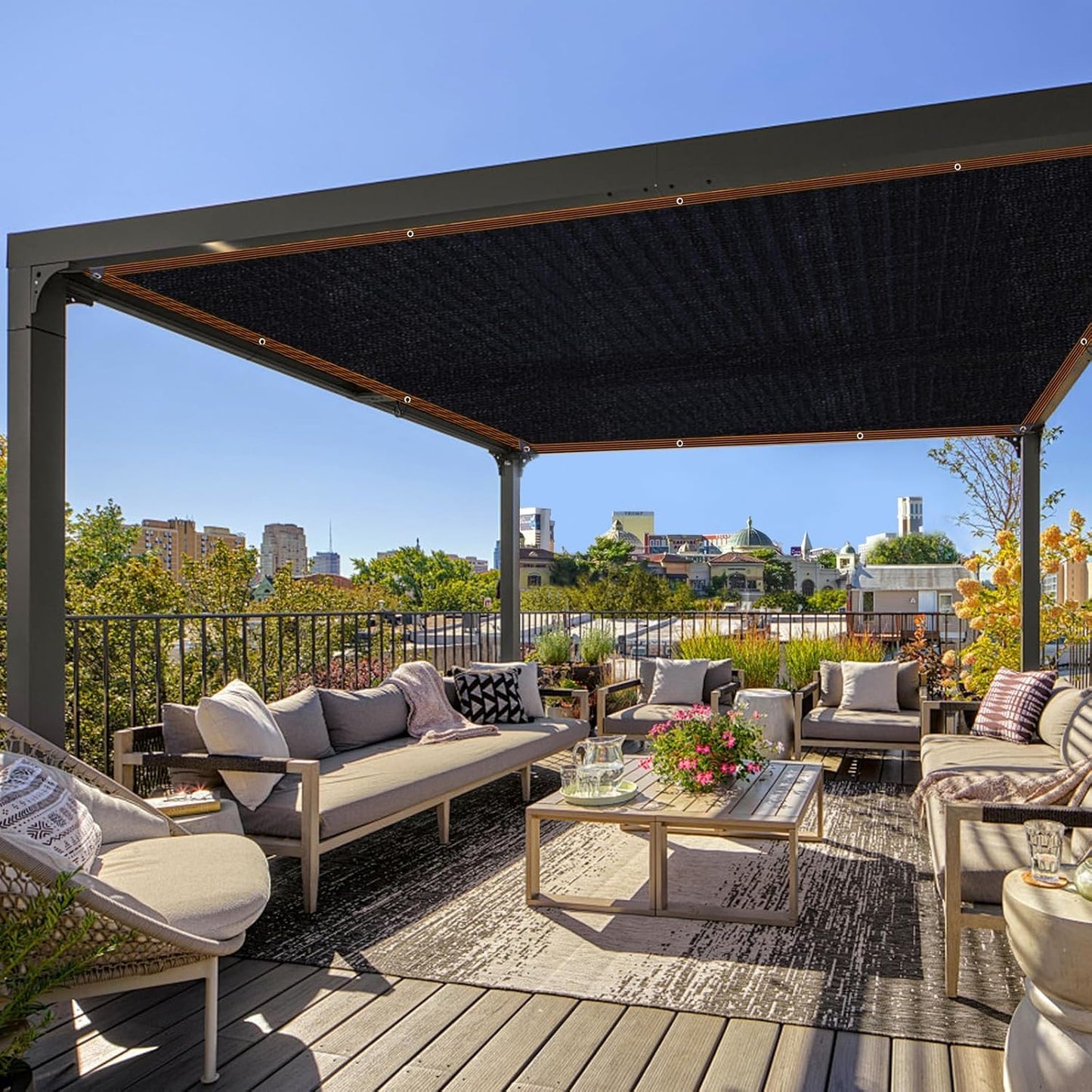 QLOFEI 18x36 FT Shade Cloth for Garden, 80-90% Sunblock Neting Cover with Grommets, Sun Screens for Patio Plants Greenhouse, Anti-UV Shade Sails for Kennel Chicken Coop Pergola Outdoor