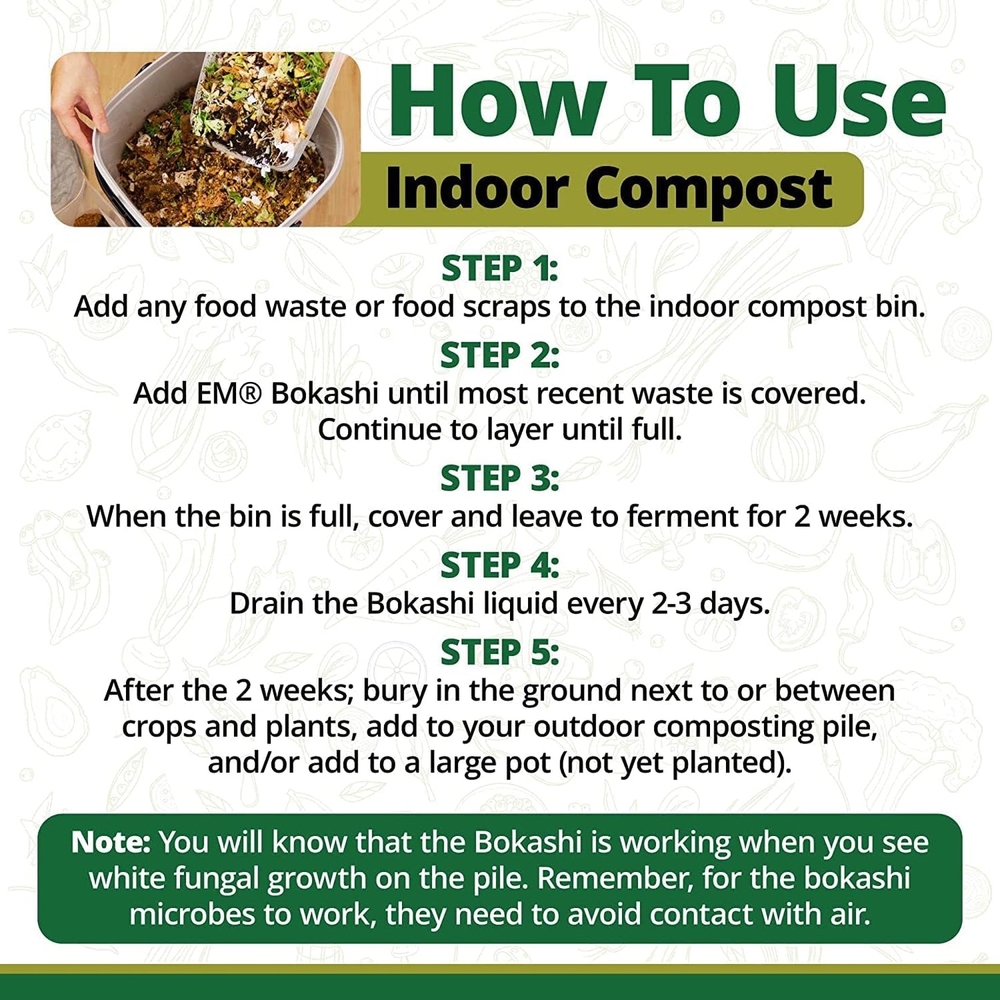 TeraGanix EM Premium Bokashi Bran, Compost Accelerator, Rice Bran Mix, Odor Eliminator, Formulated by Dr. Higa (Bokashi Inventor), Bokashi Compost Starter for Kitchen Compost Bin & Soil (2 Lb)