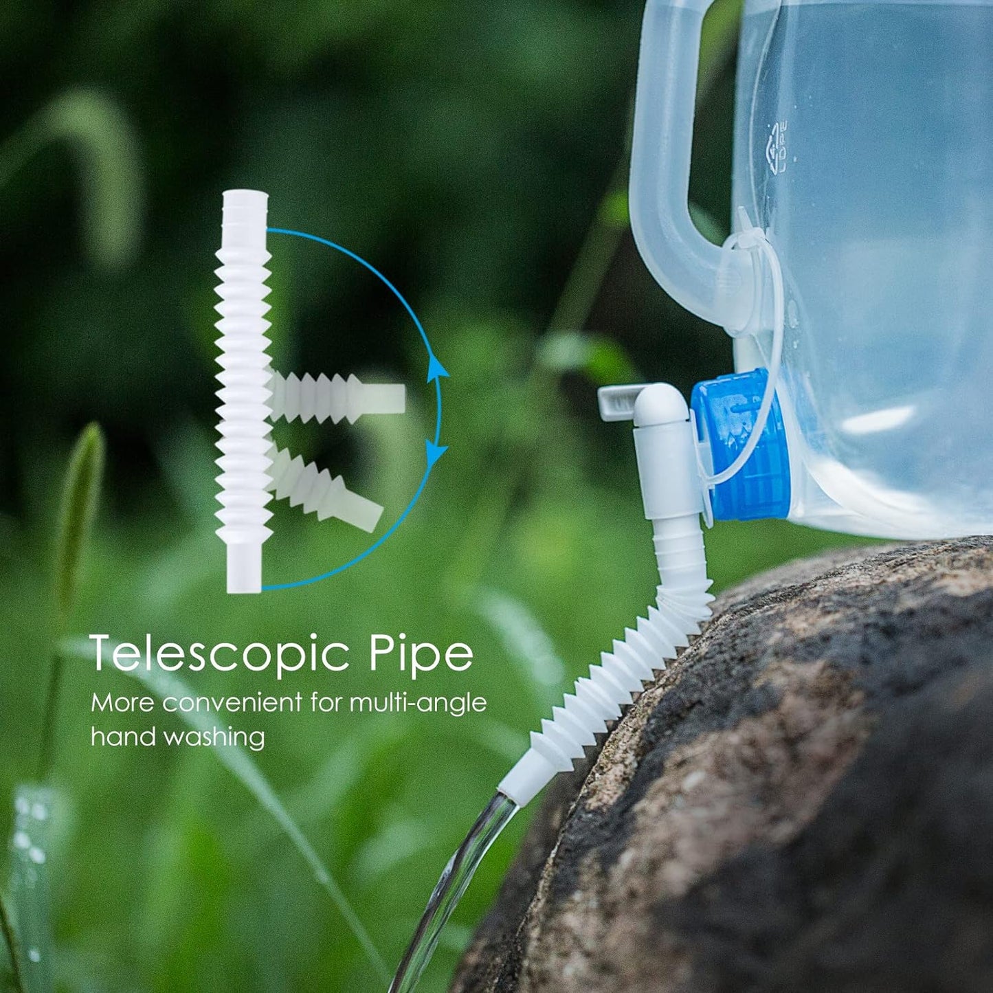 Collapsible Water Container with Spigot, 2×2.6 Gallon BPA Free Camping Water Storage Jug Carrier for Outdoors Hiking Backpack RV&Emergency, Survival Water Canteen-Portable Foldable Transparent