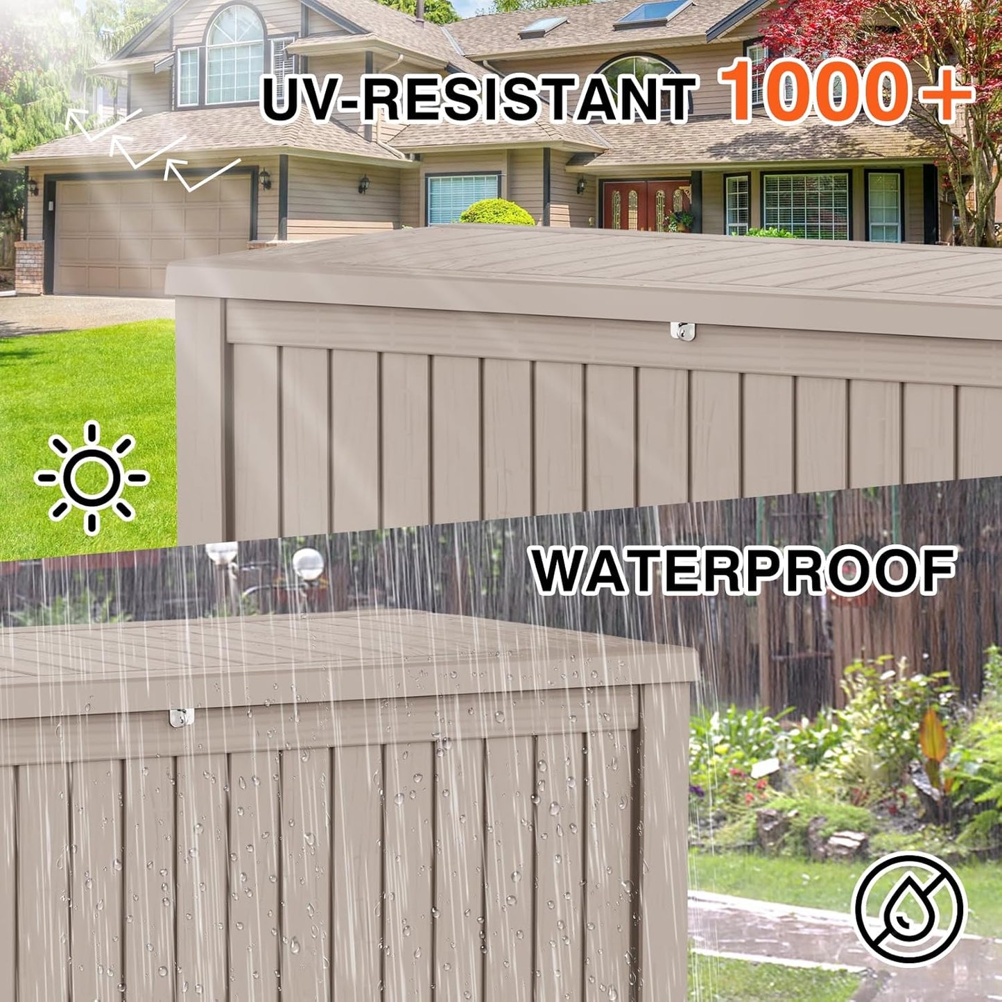 152 Gallon Deck Box Waterproof, UV Resistant Resin Outdoor Storage Box with Hydraulic Rod, Lockable Design and Enhanced Durability for Patio, Garden, and Poolside Use