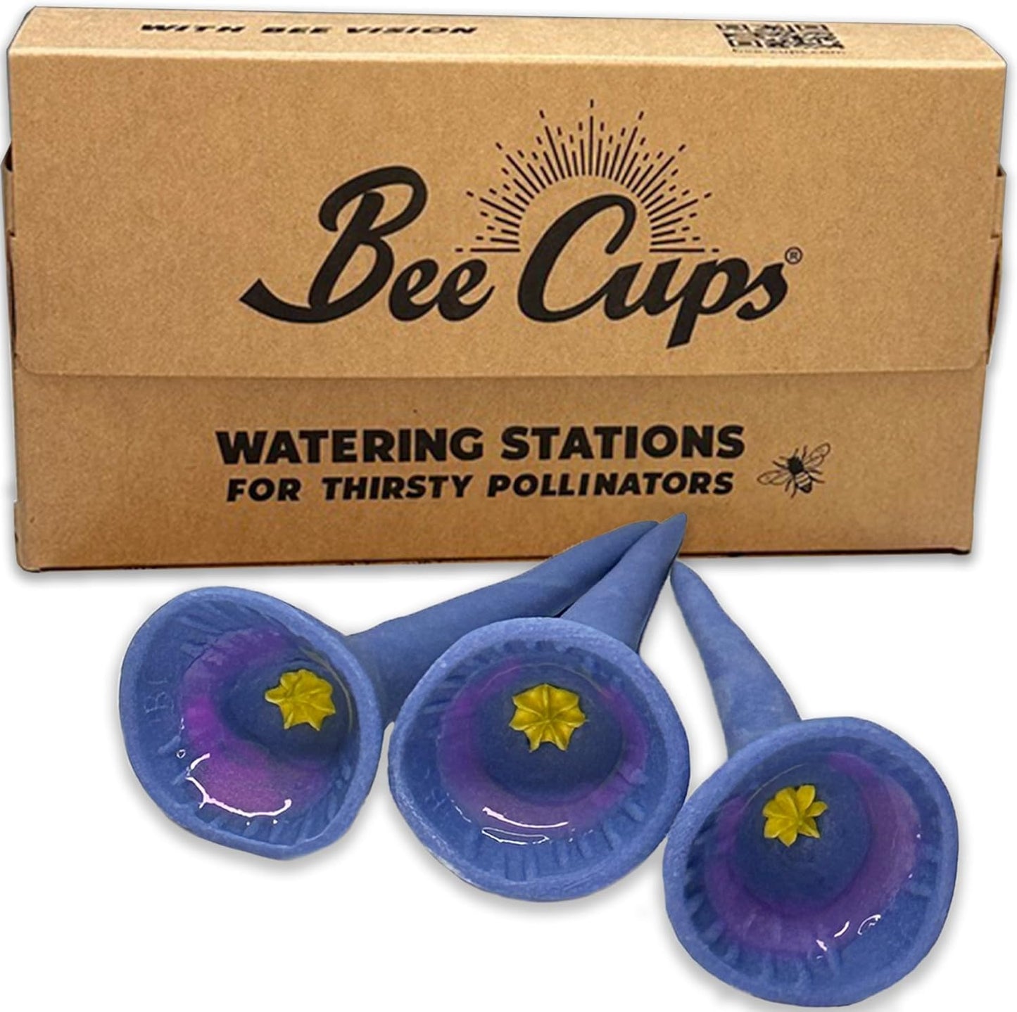 3 Pack, Bee Watering Station, Butterfly Feeder, Bee Feeder, Garden Decor, Bee Decor, Outdoor Garden Decor, Plastic Free, Handmade from Porcelain (3, Blue)