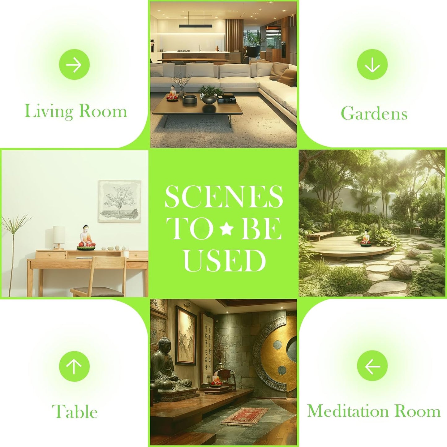 FENGSHUI-CAISHEN Top Ceramic Big Buddha Statue for Home, Meditation Sitting Buddha Figurine, Handmade Buddah, Buda, Budda, Buddha Statue Indoor/Outdoor, Buddha Decor & Gifts, Buddhas