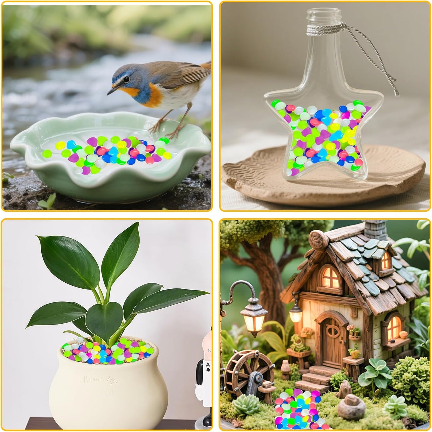 Glow in The Dark Fish Tank Rocks,Glowing Rocks Stones Resin Glow in Dark Pebbles for Outdoor Garden, Fish Tank, Aquarium, Landscaping,Driveway Decoration,Multi 2.2 Lb