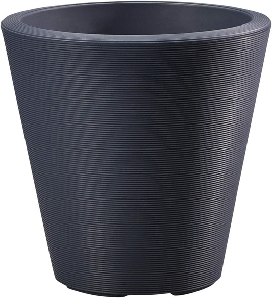 Crescent Garden Madison Planter– Weather-Resistant, Double Walled Indoor/Outdoor Plant Pot with Drain Hole – Durable All-Season Flower Container, 20" W (Midnight Blue)
