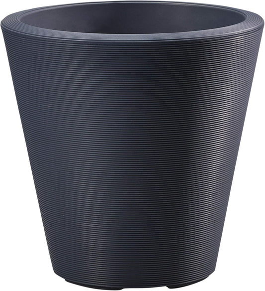 Crescent Garden Madison Planter– Weather-Resistant, Double Walled Indoor/Outdoor Plant Pot with Drain Hole – Large Plastic Plant Pot, 26-Inch (Midnight Blue)