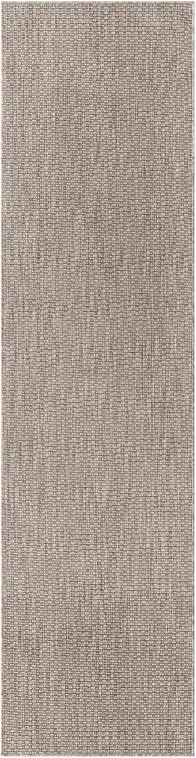 Unique Loom Collection Casual Transitional Solid Heathered Indoor/Outdoor Flatweave Area Rug (2' 7" x 10' Runner, Beige/Ivory)
