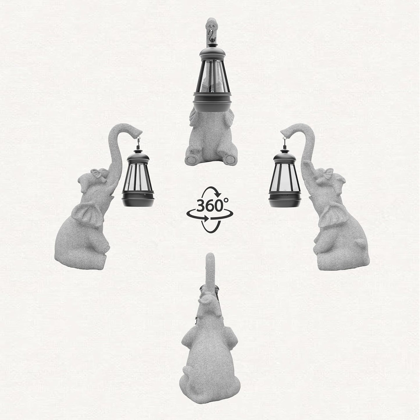 Garden Decoration, Figurine, Lawn Statue, Sculpture Ornament, Animal Figurine - Cat Resin Statue with Lantern (Trunk)