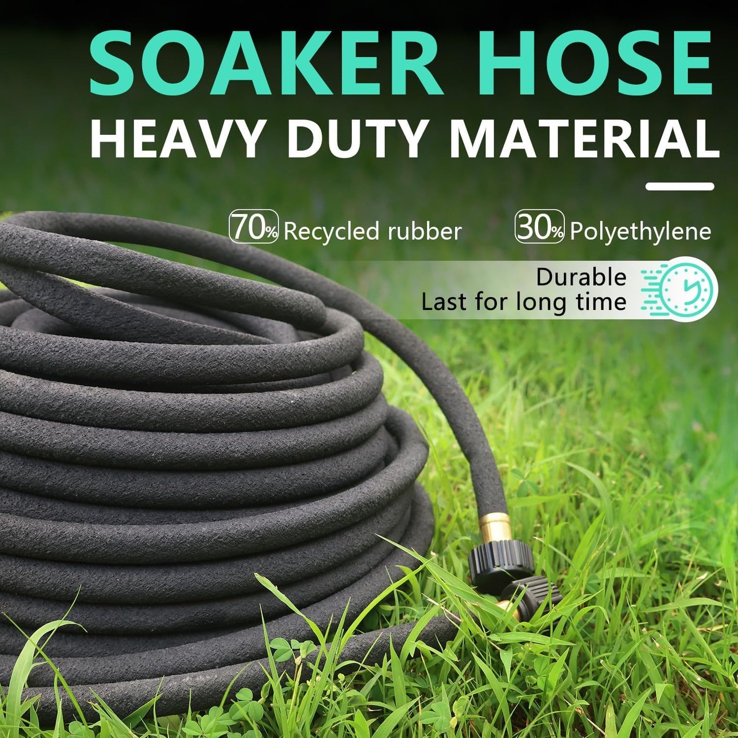 1/2'' Soaker Hose for Garden - 25 Ft Heavy Duty Garden Soaker Hose, Drip Irrigation System