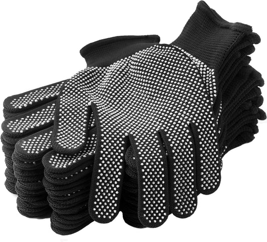 24Pcs Work Gloves Anti-slip Knitted Stretchy Cloth Glove Thin Moist Glove Liners