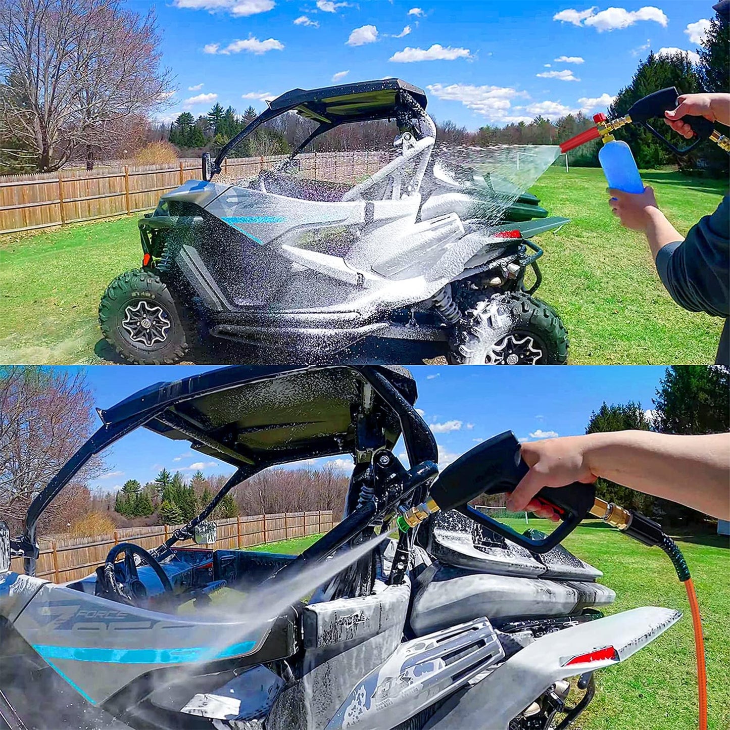 YAMATIC Short Pressure Washer Gun with Swivel Brass 3/8" Quick Connector, Power Washer Handle with Easy Pull Trigger Replacement for Ryobi, Simpson, Craftsman, DeWalt, 4000 PSI