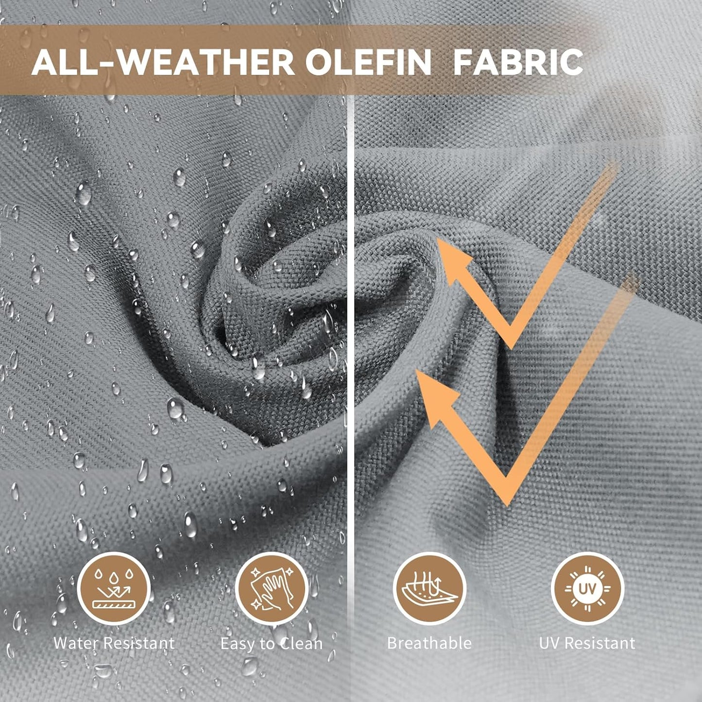 Patio Furniture Wicker Outdoor Conversation Set, 5-Piece All Weather Patio Furniture Rattan Rocking Sets w/Removable Cushions & Ottomans for Backyard, Balcony, Deck, Dark Grey