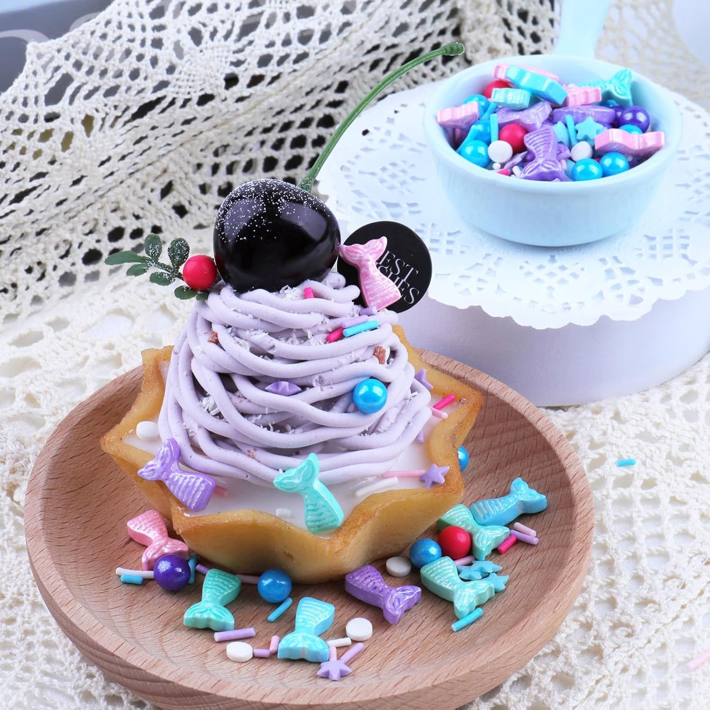 Mermaid Sprinkles for Cake Decorating, Mermaid, Jimmies, Confetti & Pearl Sugar Mix for Cupcakes, Ice cream, Cookies and Donuts Toppings