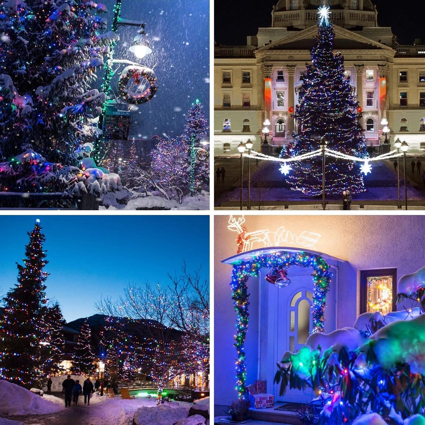 Solar String Lights Outdoor, 4 Pack 288FT 800 LED Solar Twinkle Lights for Outside Waterproof Copper Wire with 8 Modes Fairy Decorations for Garden Yard Wedding Christmas Tree Decor (Multicolor)