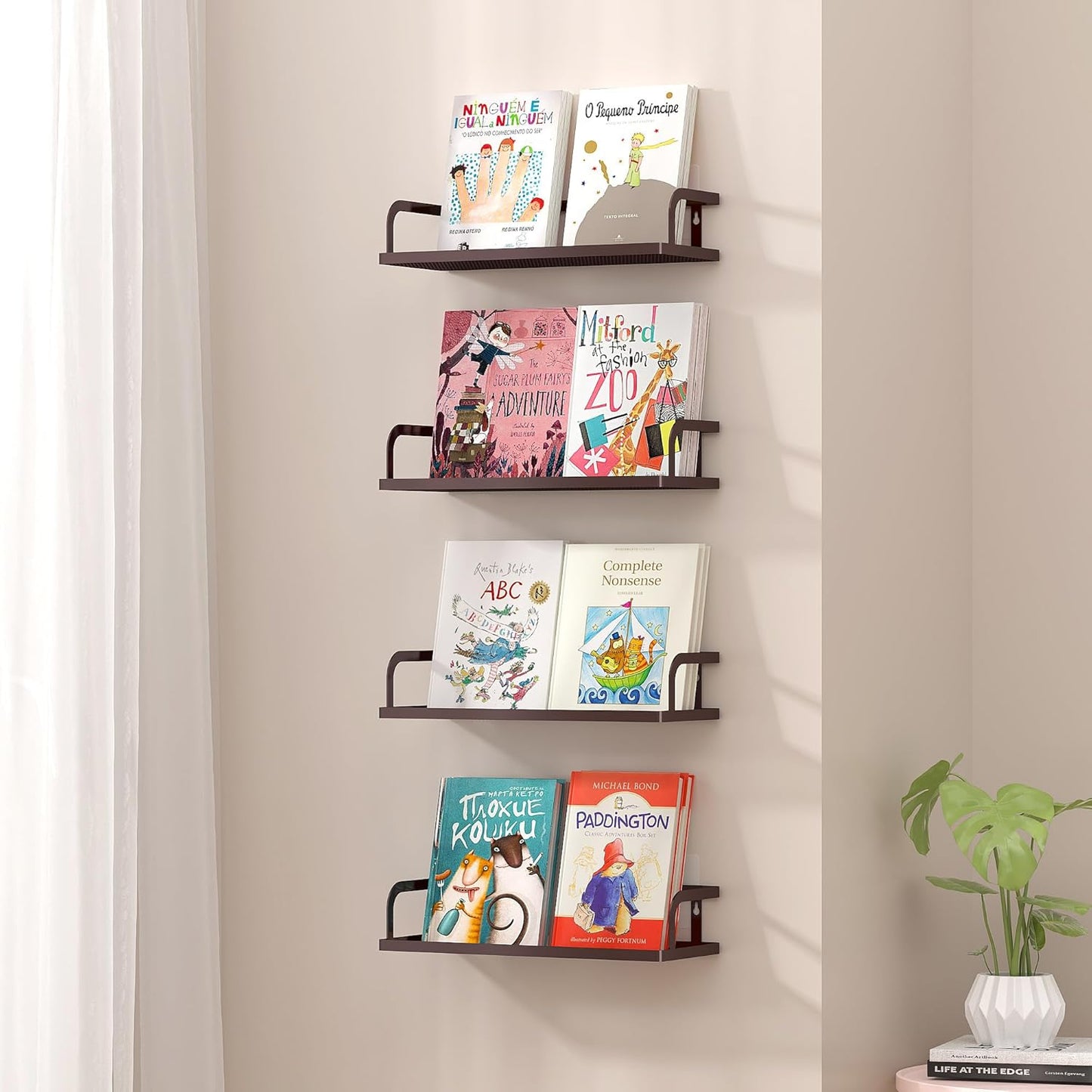 PUSDON Metal Wall Hanging Basket 2 Packs DIY Suitable for Multiple Scenes - Middle Bronze Hollowout