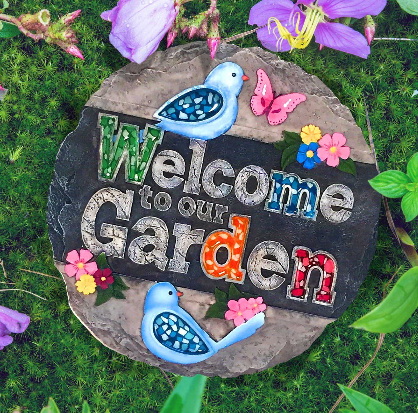 Spoontiques - Garden Décor - Dog Crossing Stepping Stone - Decorative Stone for Garden