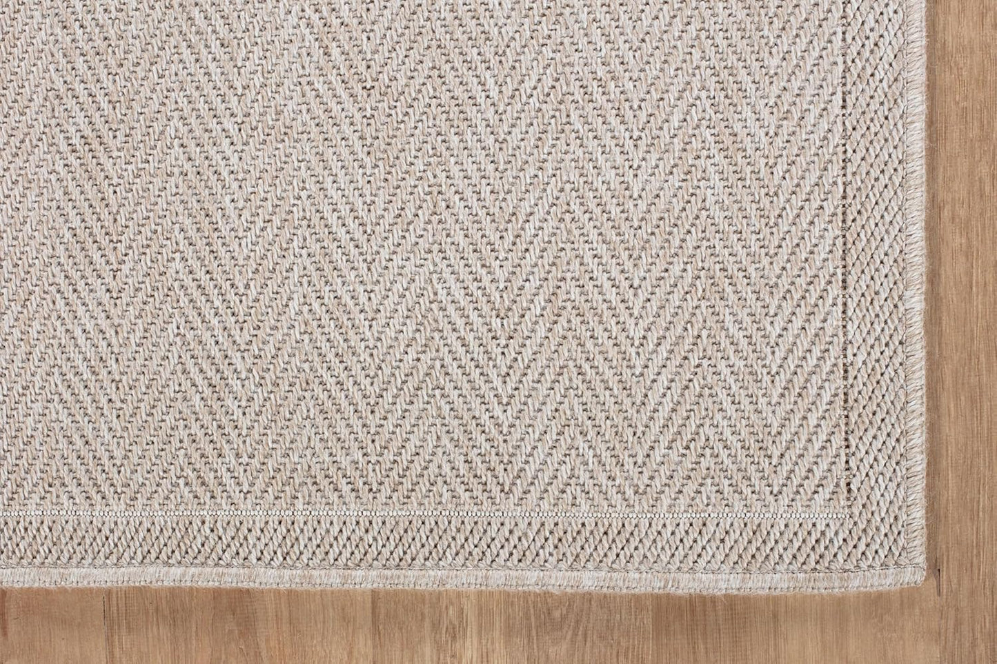 CAMILSON Easy Jute Round Rug 6ft Indoor Outdoor Off-White Color Fiber Area Rugs for Living Room and Patio Rug Herringbone Boho Woven Design Easy-Cleaning Washable Outside Carpet Alfombras (6 Round)