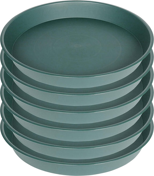 6 Pack of Bird Bath Bowl 8 inch, 8 10 12 14 16 18 20 inch Heavy Duty BirdBath Bowls only, Durable Plastic Round Large Plant Saucer Dish for Garden (8", Green)
