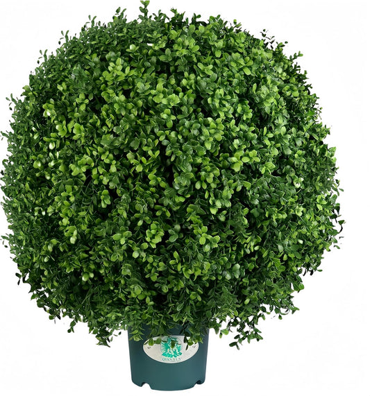 QIANYUN Artificial Topiary Trees Outdoor – 18 Inch Fake Boxwood Plants, UV Resistant Faux Shrubs for Outdoor/Indoor Decor, Perfect for Porch, Garden, Backyard