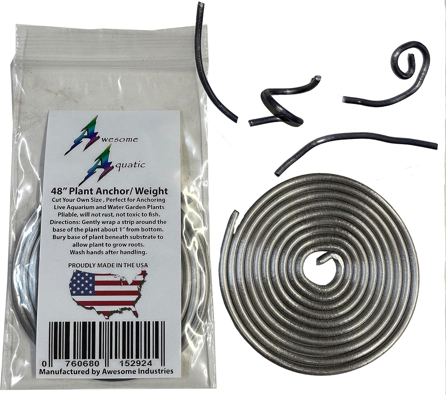 Awesome Aquatic Plant Anchors/Weights 48" Strip Cut Your Own Size Lead Ribbon or Rod Live Plants Weight Anchor