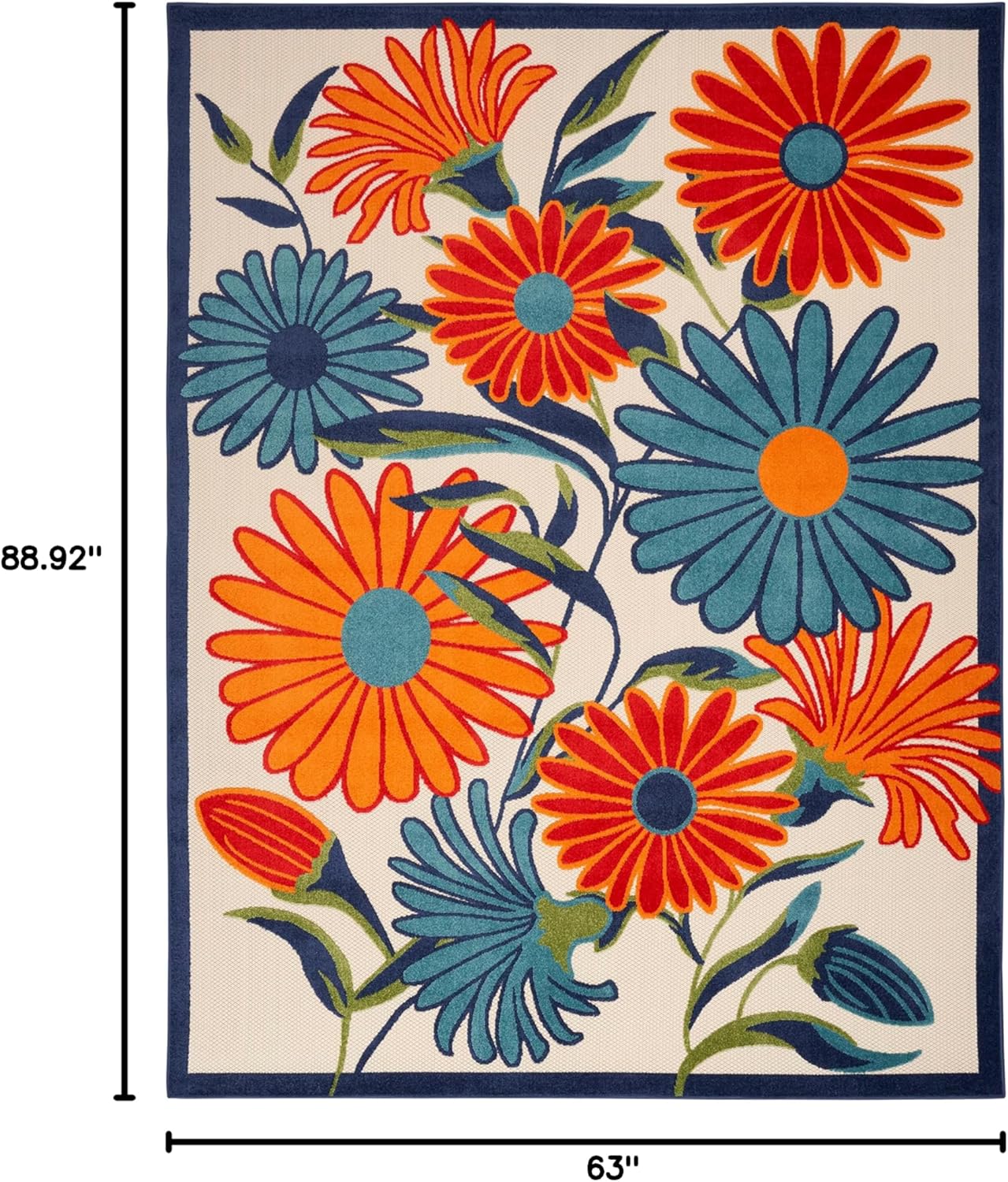 Nourison Home Aloha 63x89 Contemporary Fabric Rug in Multi-Color