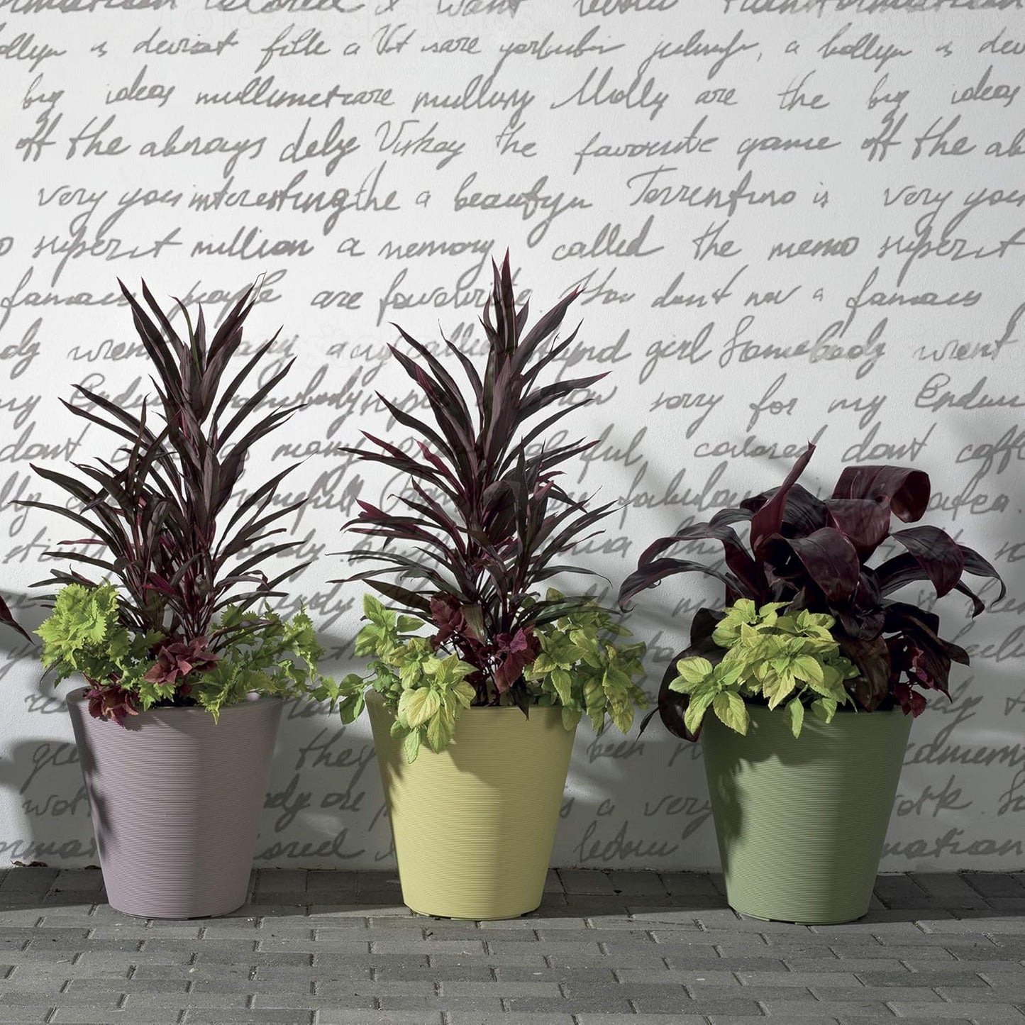 Crescent Garden Madison Planter– Weather-Resistant, Double Walled Indoor/Outdoor Plant Pot with Drain Hole – Durable All-Season Flower Container, 20" W (Slate)