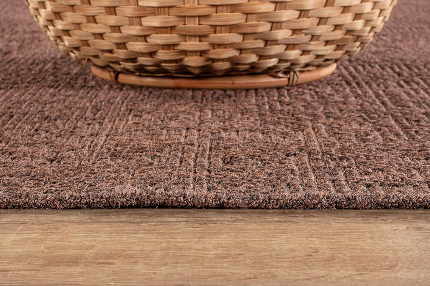 CAMILSON Easy Jute Rug 10x14, Indoor Outdoor Brown Color Fiber Area Rugs for Living Room Patio and Kitchen Rug, Solid Boho Woven Design, Easy-Cleaning, Washable Outside Carpet Alfombras (10 x 14)
