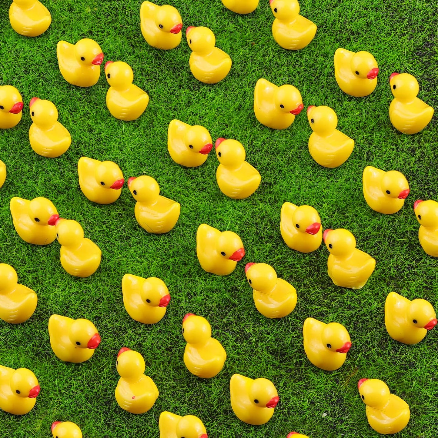 120PCS Mini Resin Animals Cute Yellow Tiny Ducks,Miniature Duck Figures to Hide,Little Animal Toys Small Figurines Bulk for Topper Desk Garden Dollhouse Landscape Aquarium Ornaments DIY Crafts & Decor