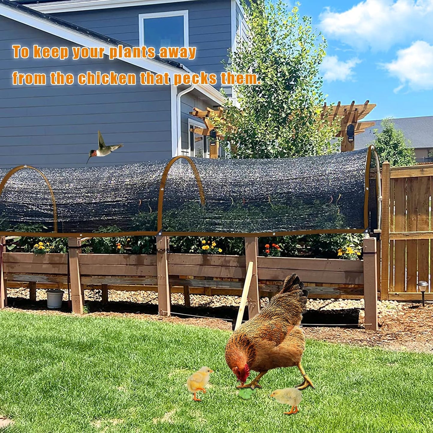 Shade Cloth - for Plants Greenhouse, 70% Sunblock Shade Sails -for Outdoor Garden Pergola Patio Lawn Sun Protection Neting Cover for Kennel Chicken Coop Easier to Hang Plant Cover