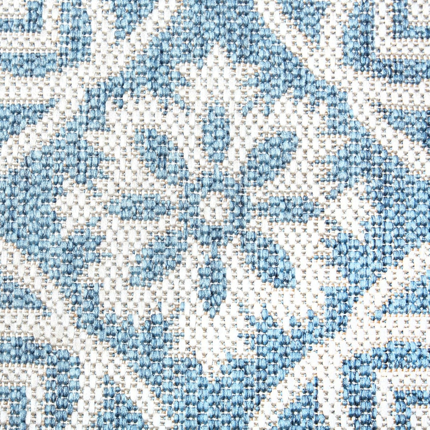 Nicole Miller New York Patio Country Julia Transitional Geometric Indoor/Outdoor Area Rug, Blue/Grey, 1'9"x2'11"