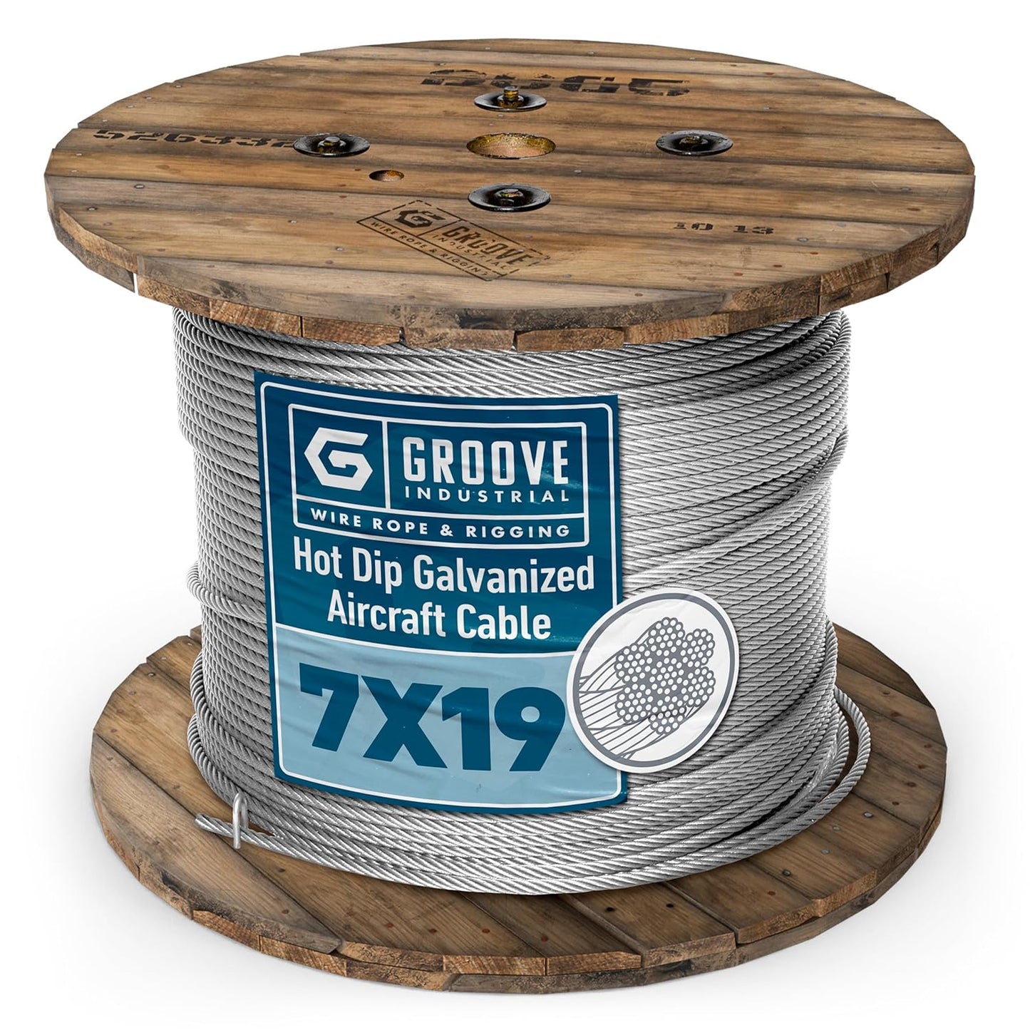 3/8’’ 7x19 Hot Dip Galvanized Aircraft Cable – Steel Wire Rope - 500 Feet