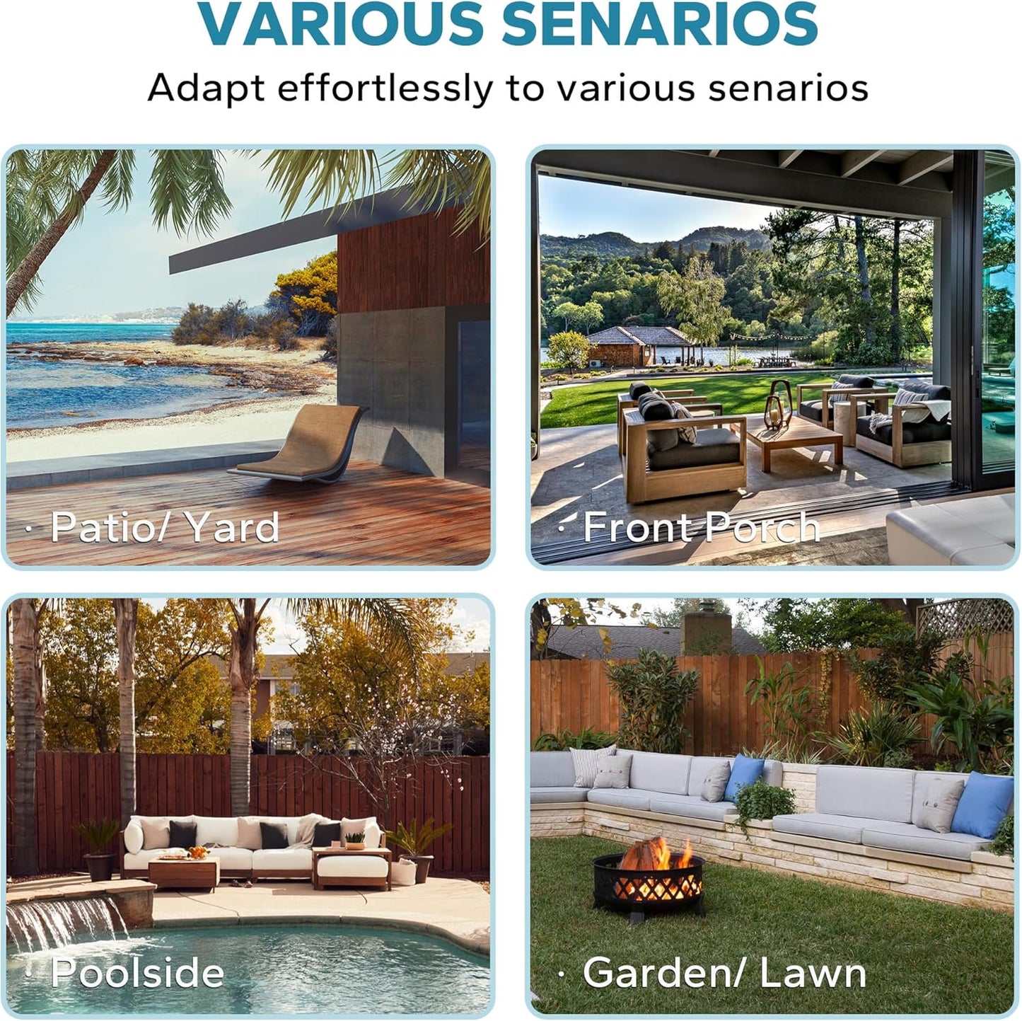 3 Pieces Outdoor Patio Conversation Set, 55" Couch, 2 Chairs, Rattan Wicker Conversation Furniture with Removable Cushions for Bistro, Deck (Navy Blue)