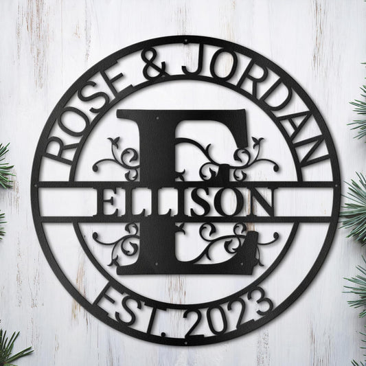 Personalized Metal Name Signs, Split Letter Monogram Wall Decor, Custom Last Name Sign, Family Name Sign for Outdoor, Personalized Wedding Gift, Garden Decor, Metal Wall Art, Housewarming Gift