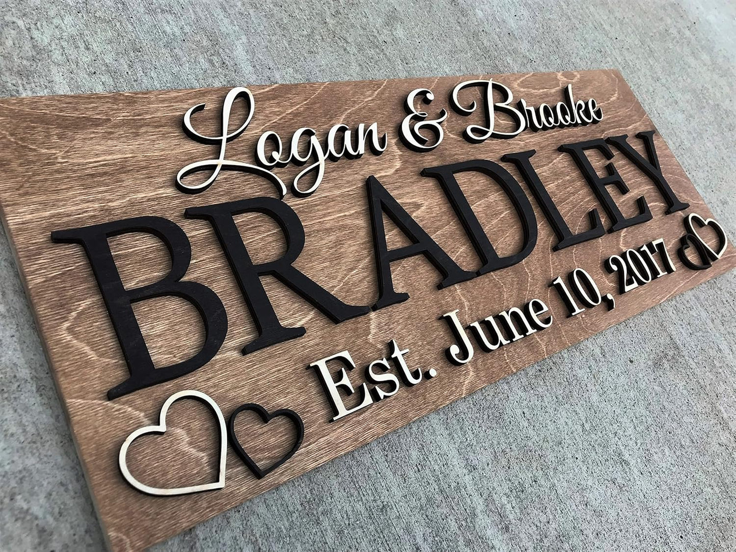 Personalized Wedding Gift – Custom Wood Last Name Established Sign, Family Name Sign, Wooden Sign, Couples Gift, 5 Year Anniversary
