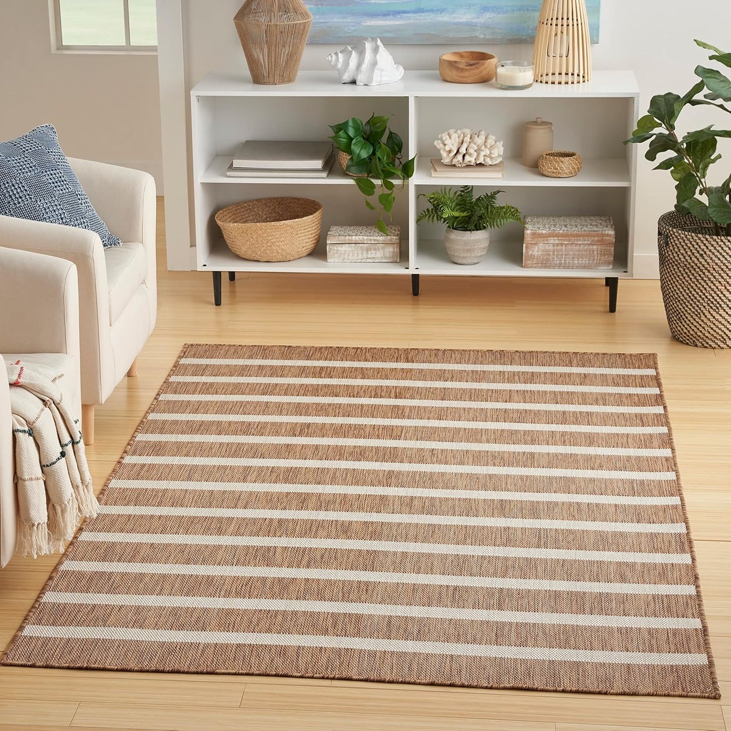 Nourison Home Positano 4' x 6' Fabric Jute Ivory Area Rug