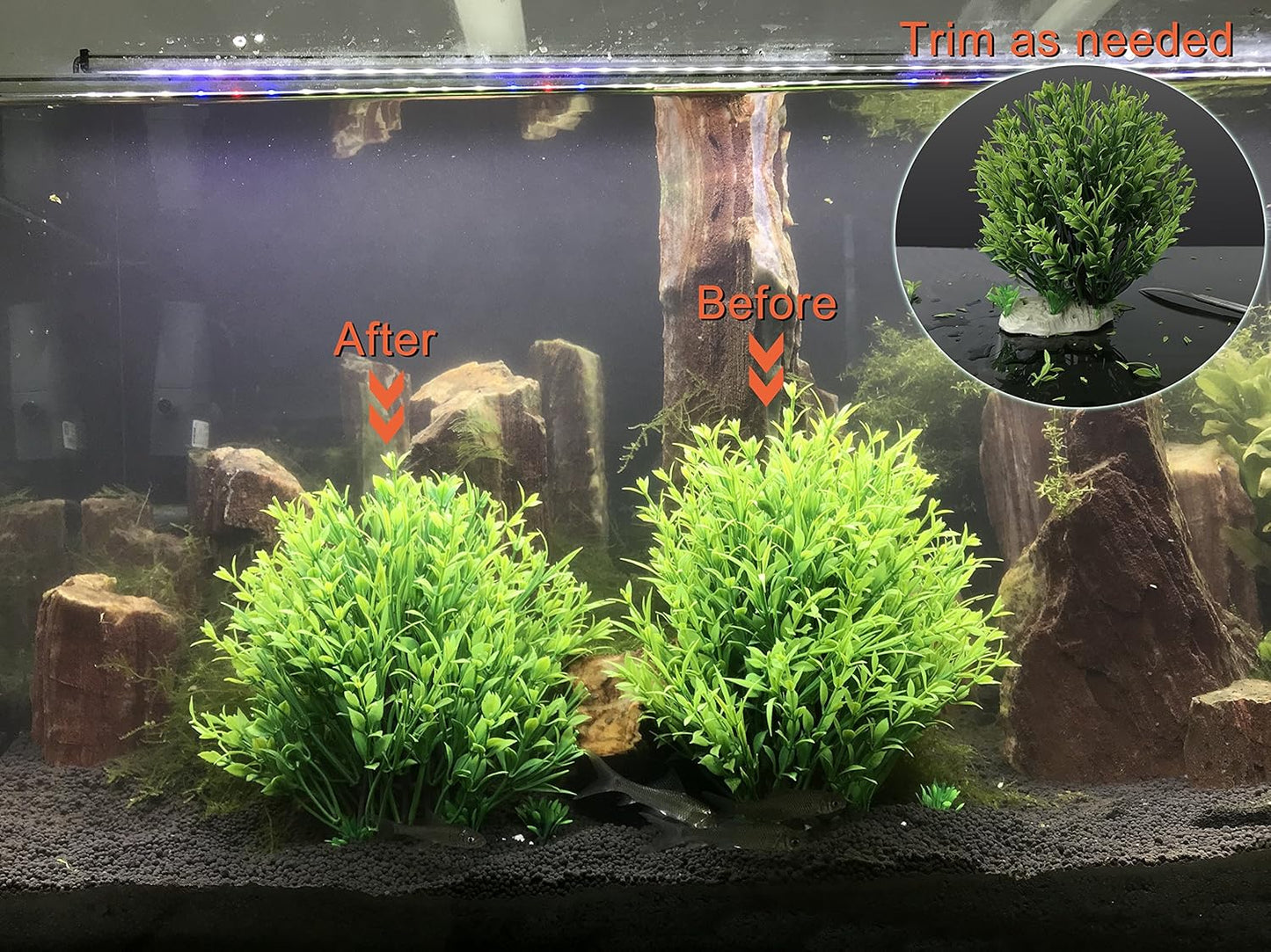 BEGONDIS Aquarium Decorations Fish Tank Artificial Green Water Plants Made of Soft Plastic